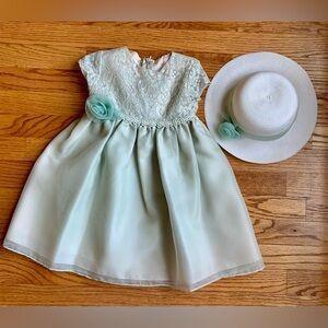 Vtg Good Lad Spring Easter Fully Lined Dress w/Hat Size 4T